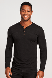 Langarm Shirt Herren | Henley-Knopfleiste & Cleanes Layering
