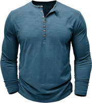 Langarmshirt Herren Henley | Lässiger Look & Atmungsaktiver Komfort