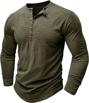 Langarmshirt Herren Henley | Lässiger Look & Atmungsaktiver Komfort