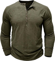 Langarmshirt Herren Henley | Lässiger Look & Atmungsaktiver Komfort