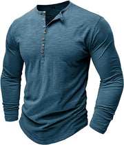Langarmshirt Herren Henley | Lässiger Look & Atmungsaktiver Komfort