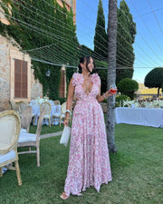 Langes ärmelloses Blumenkleid Damen Sommerkleid