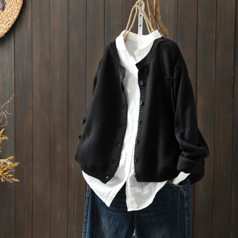 Lässige Strickjacke mit Praktischer Tasche für Eleganz