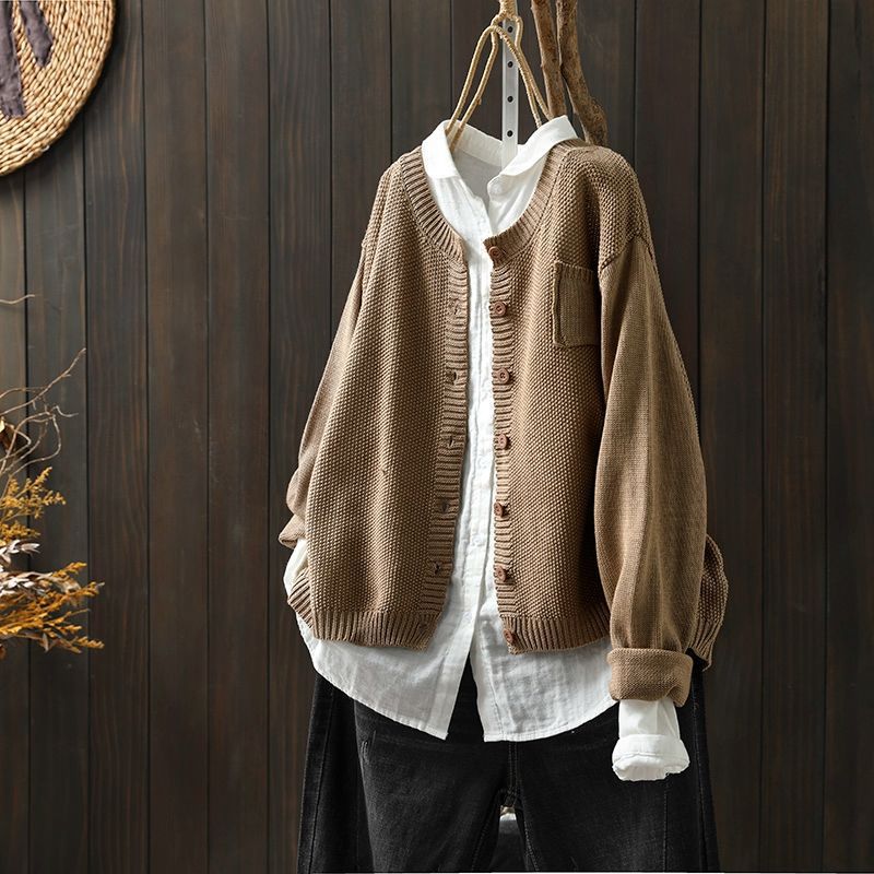 Lässige Strickjacke mit Praktischer Tasche für Eleganz