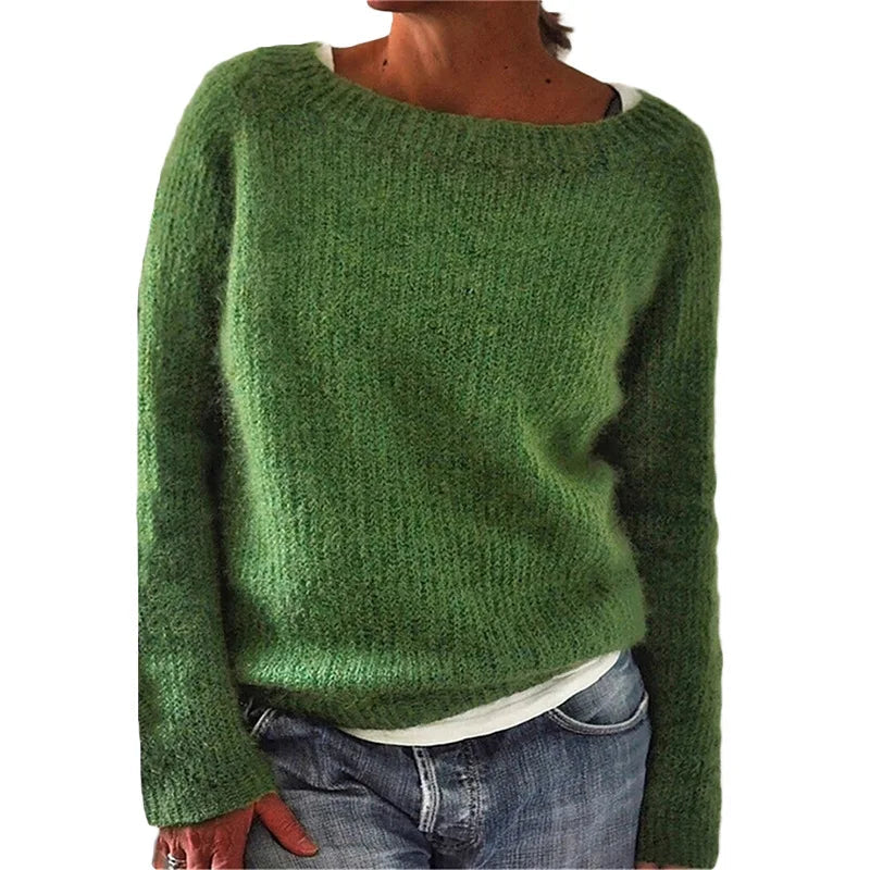 Lässiger Strickpullover mit Bootsausschnitt