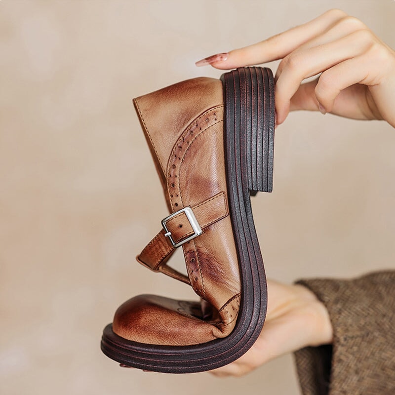 Lederschuhe Damen | Eleganter Riemen & Bequemer Halt