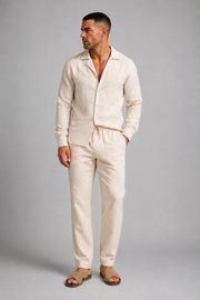 Completo lounge in lino da uomo | Abbigliamento lounge traspirante