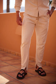 Completo lounge in lino da uomo | Abbigliamento lounge traspirante
