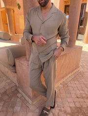 Completo lounge in lino da uomo | Abbigliamento lounge traspirante