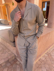 Completo lounge in lino da uomo | Abbigliamento lounge traspirante