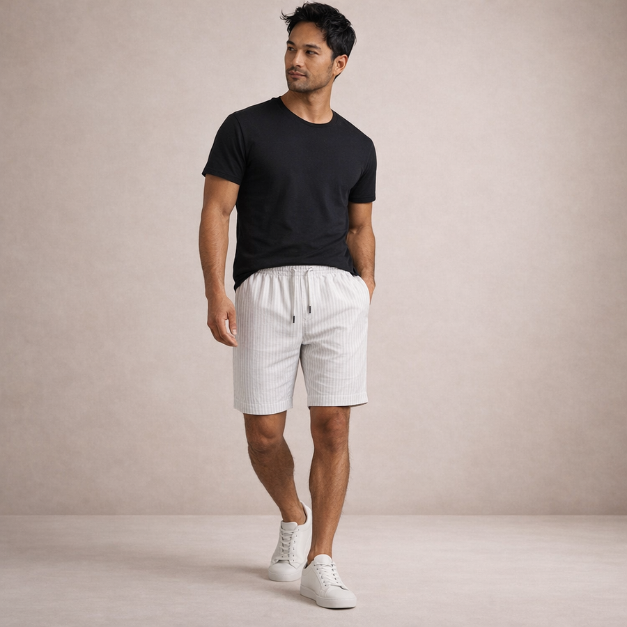 Pantaloncini in lino da uomo | Pantaloni estivi traspiranti casual
