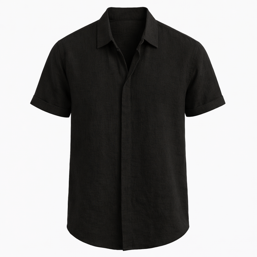 Camicia da uomo in lino classica manica lunga estiva