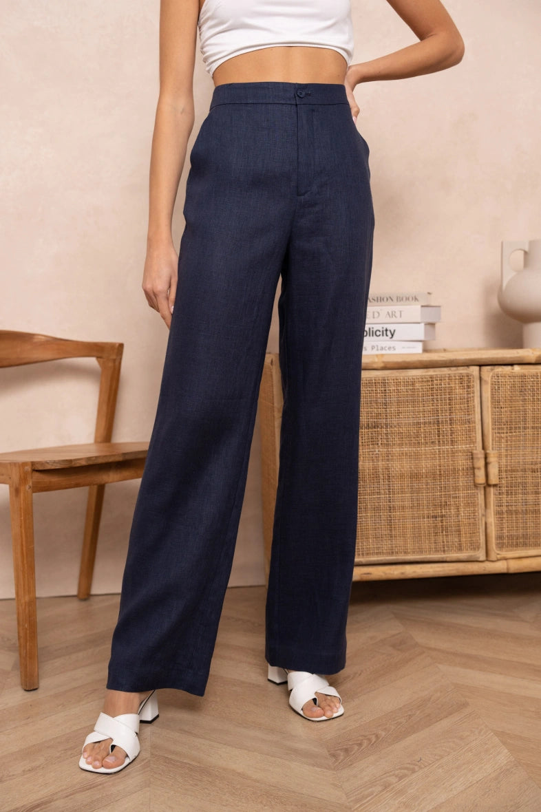 Sommerhose Damen | High-Waist Wide-Leg & Eleganter Gerader Schnitt