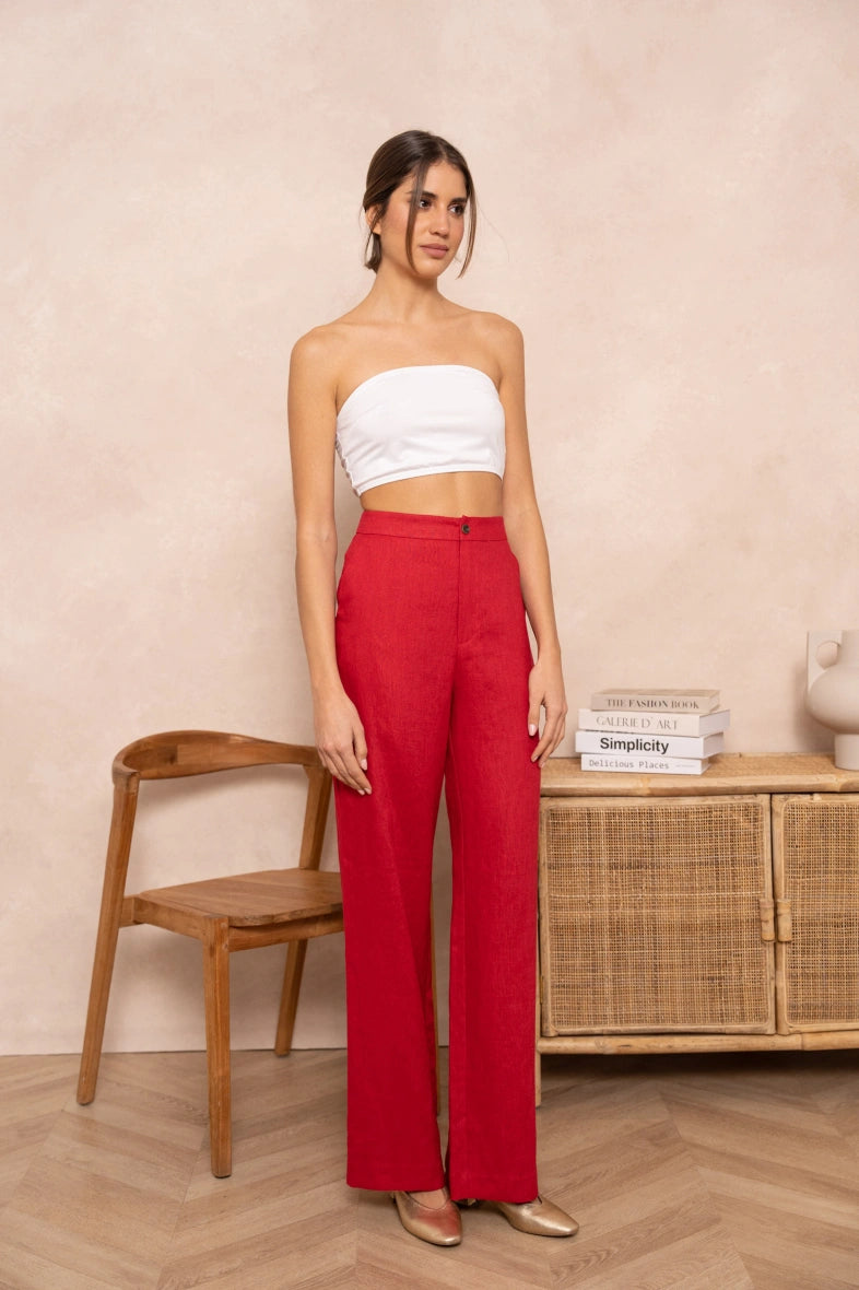 Sommerhose Damen | High-Waist Wide-Leg & Eleganter Gerader Schnitt