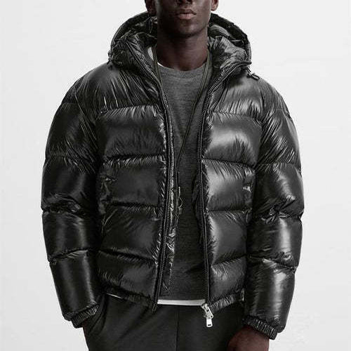 Leon | Bequeme Pufferjacke für Männer Schwarz Winter