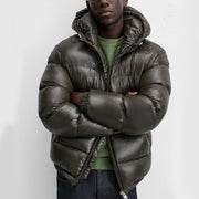 Leon | Bequeme Pufferjacke für Männer Schwarz Winter