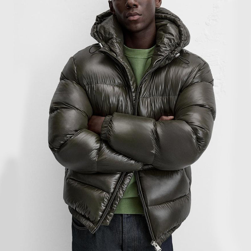 Leon | Bequeme Pufferjacke für Männer Schwarz Winter