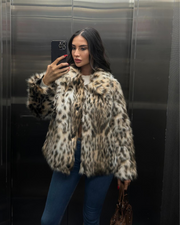 Nora Leopard Kunstpelzmantel