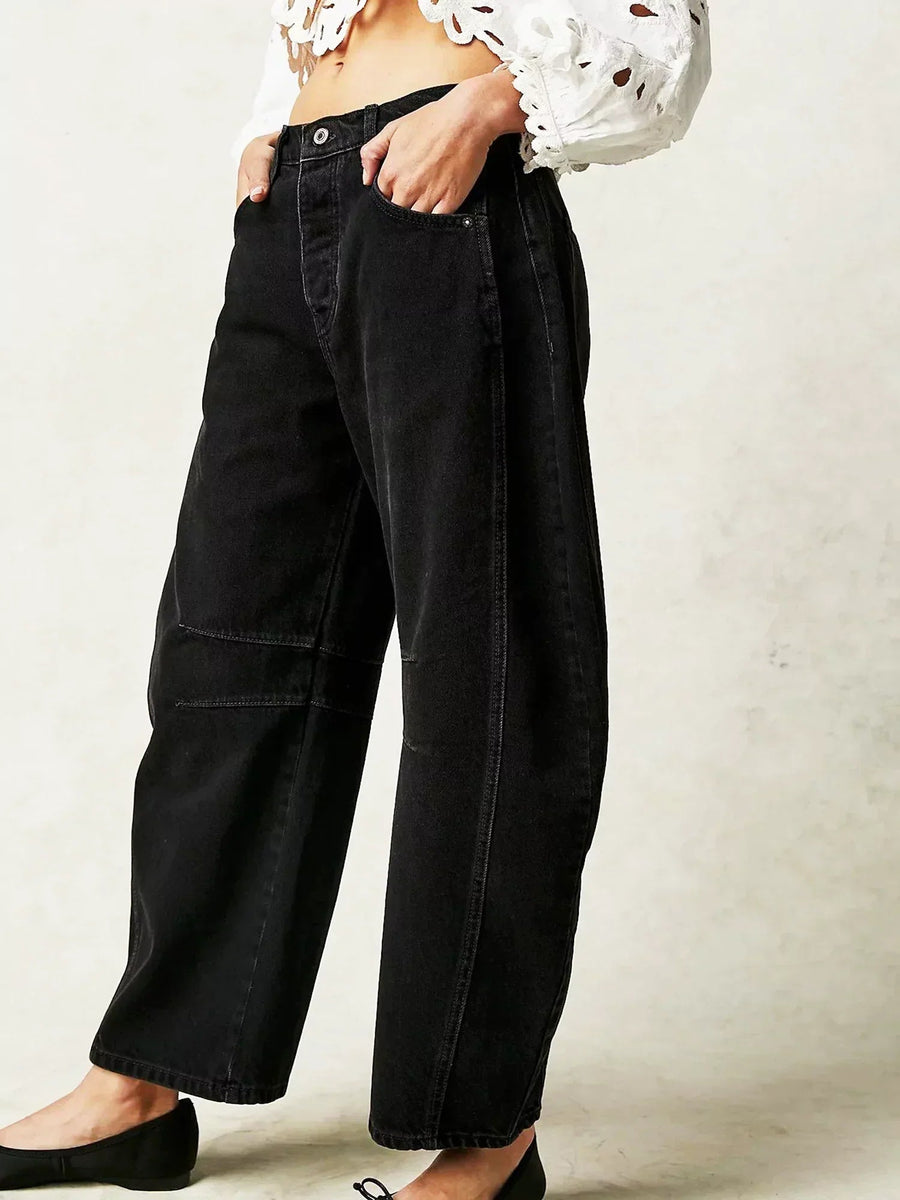 Leoparden Fassjeans für Selbstbewusste Styles