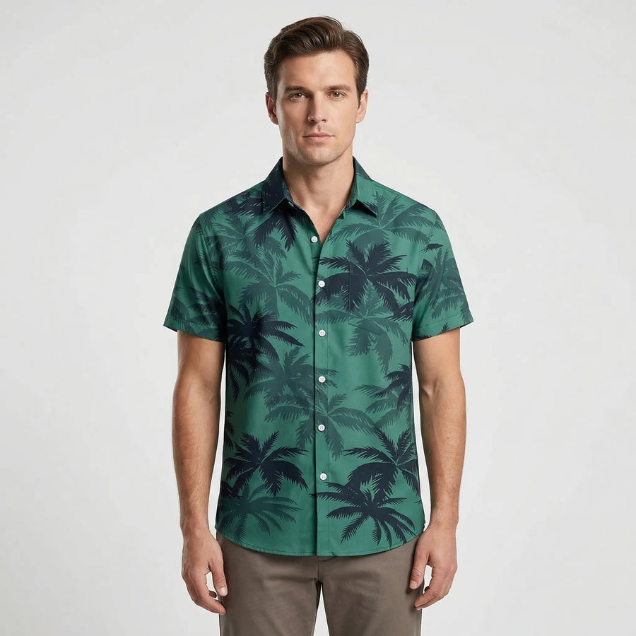 Leoprino | Camicia da uomo a maniche corte con motivo leopardato