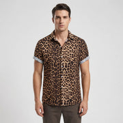 Leoprino | Camicia da uomo a maniche corte con motivo leopardato