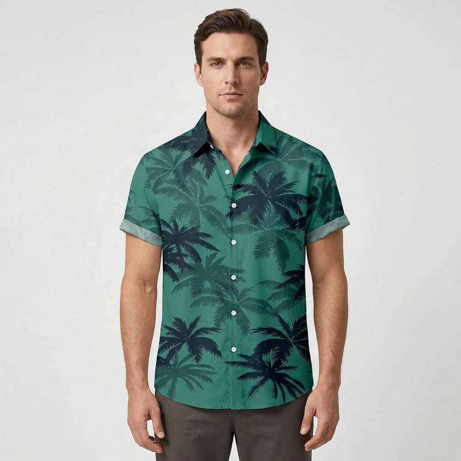 Leoprino | Camicia da uomo a maniche corte con motivo leopardato