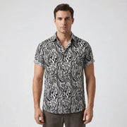 Leoprino | Camicia da uomo a maniche corte con motivo leopardato