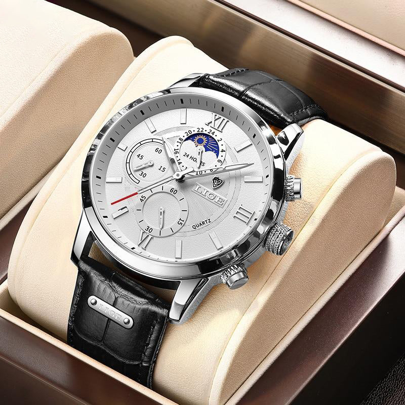 Klassische Lederarmbanduhr