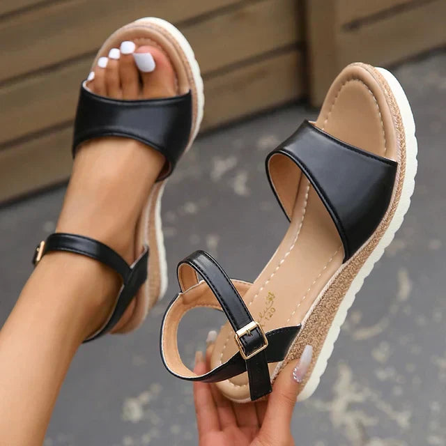Anna | Leichte Sandalen mit Keilabsatz und Schnalle