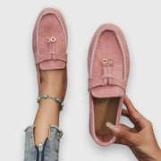 Loafer Damen | Leichter Wildleder-Slipper mit Golddetail & Komfortsohle
