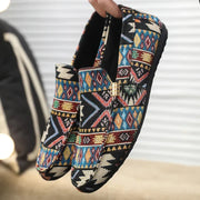Loafer Herren | Ethno-Muster Slipper mit Golddetail & leichter Sohle
