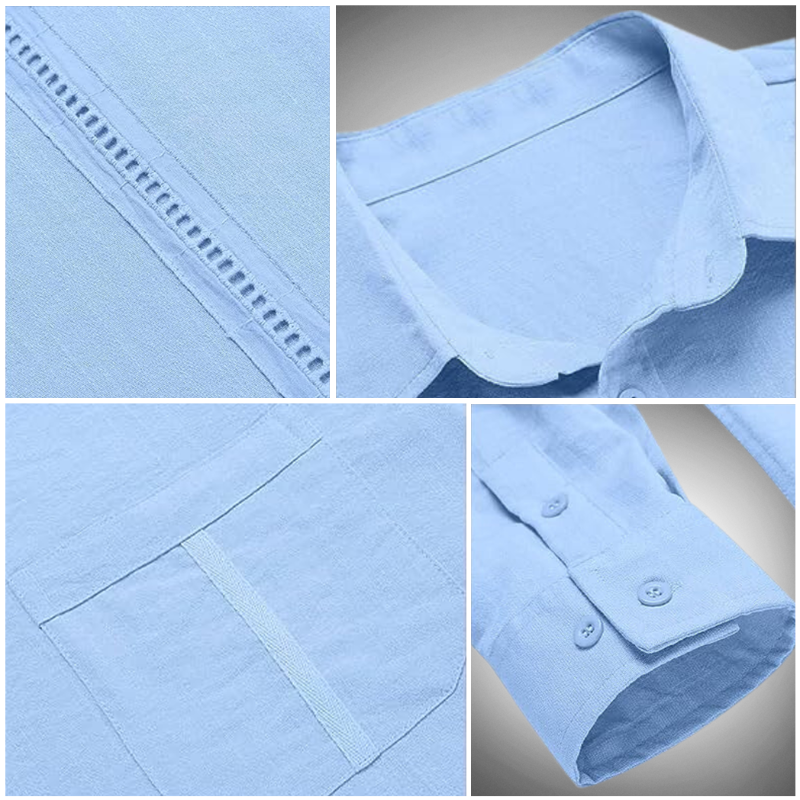 Joachim | Herren Lässiges Langarm-Button-Up Hemd
