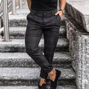Freizeit Karierte Herrenhose | Mit Stretch