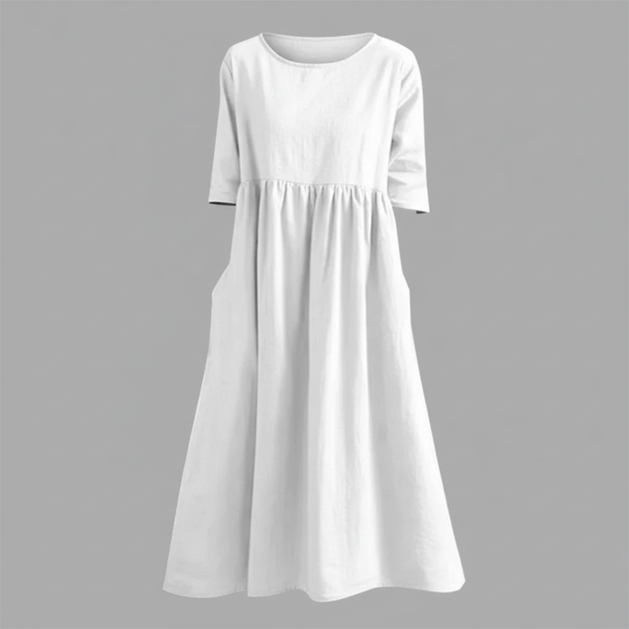 Vestito midi leggero donna | Abito estivo con tasche laterali