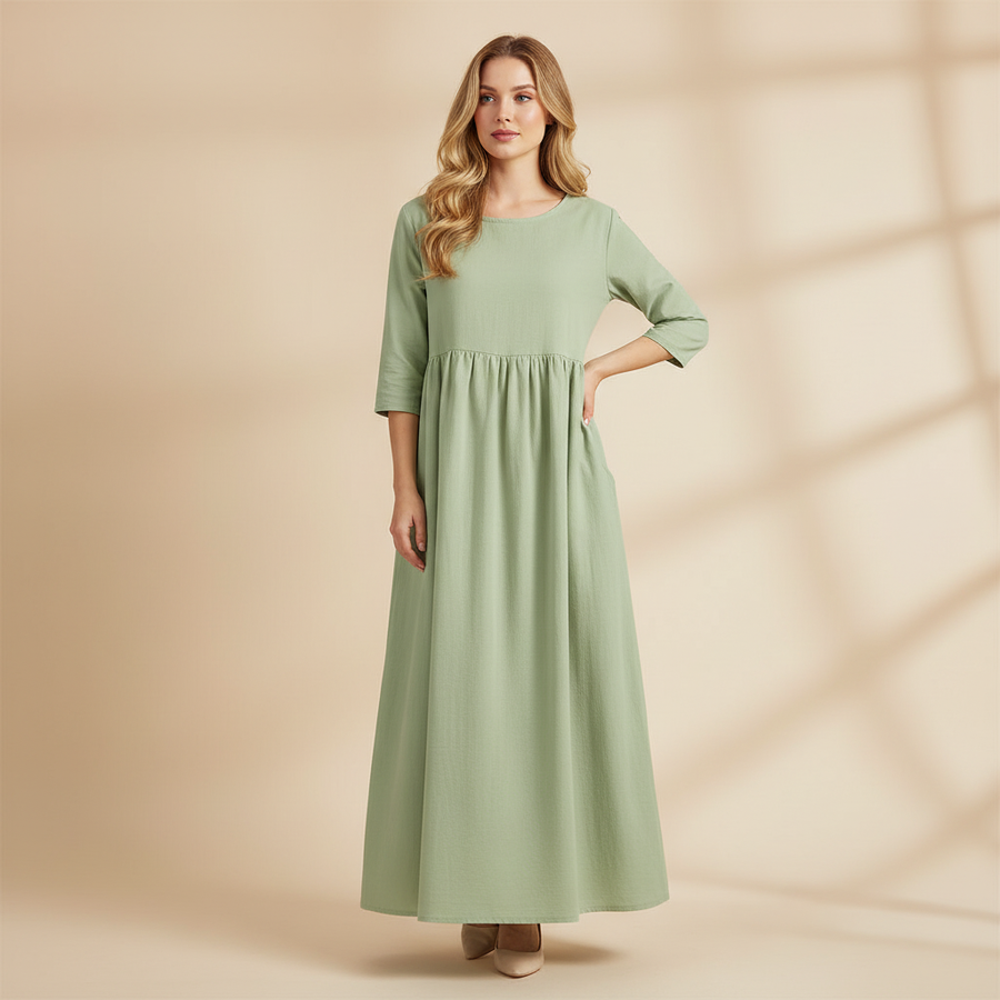Vestito midi leggero donna | Abito estivo con tasche laterali