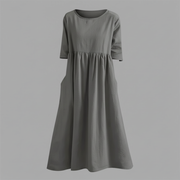 Vestito midi leggero donna | Abito estivo con tasche laterali