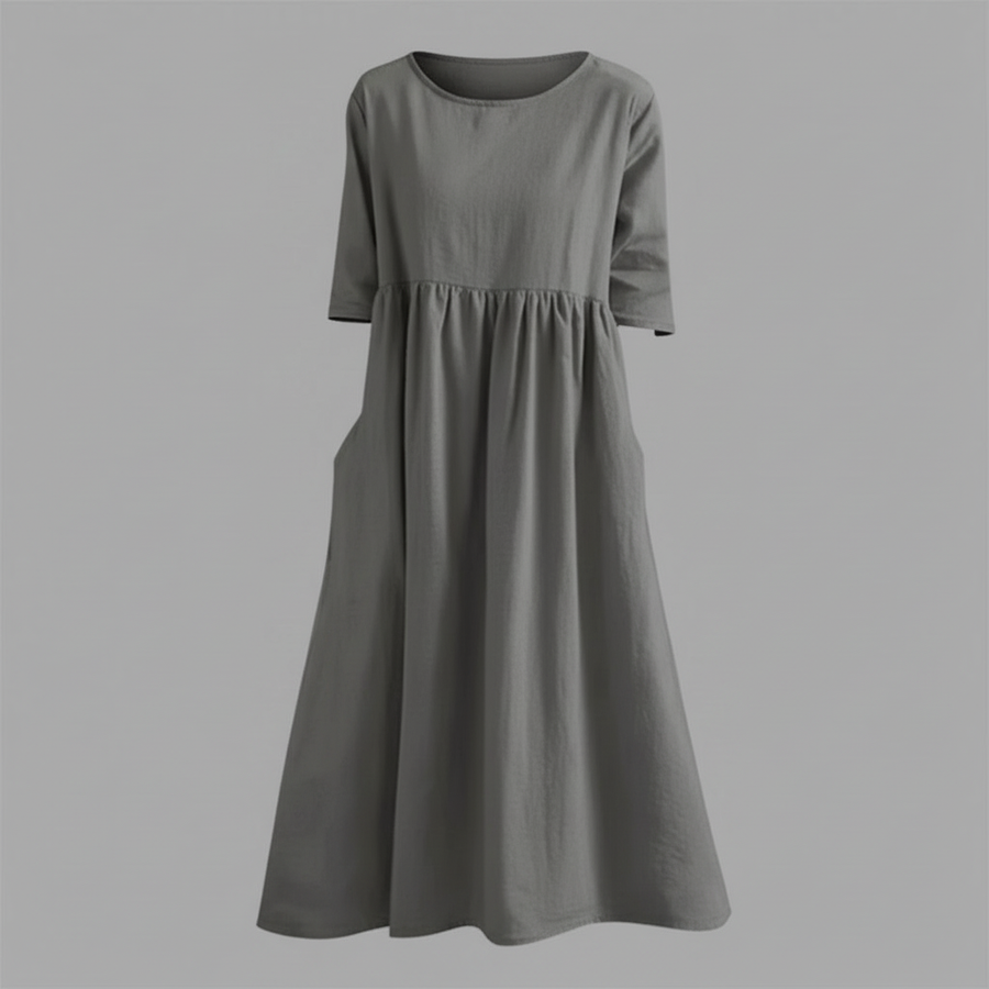 Vestito midi leggero donna | Abito estivo con tasche laterali