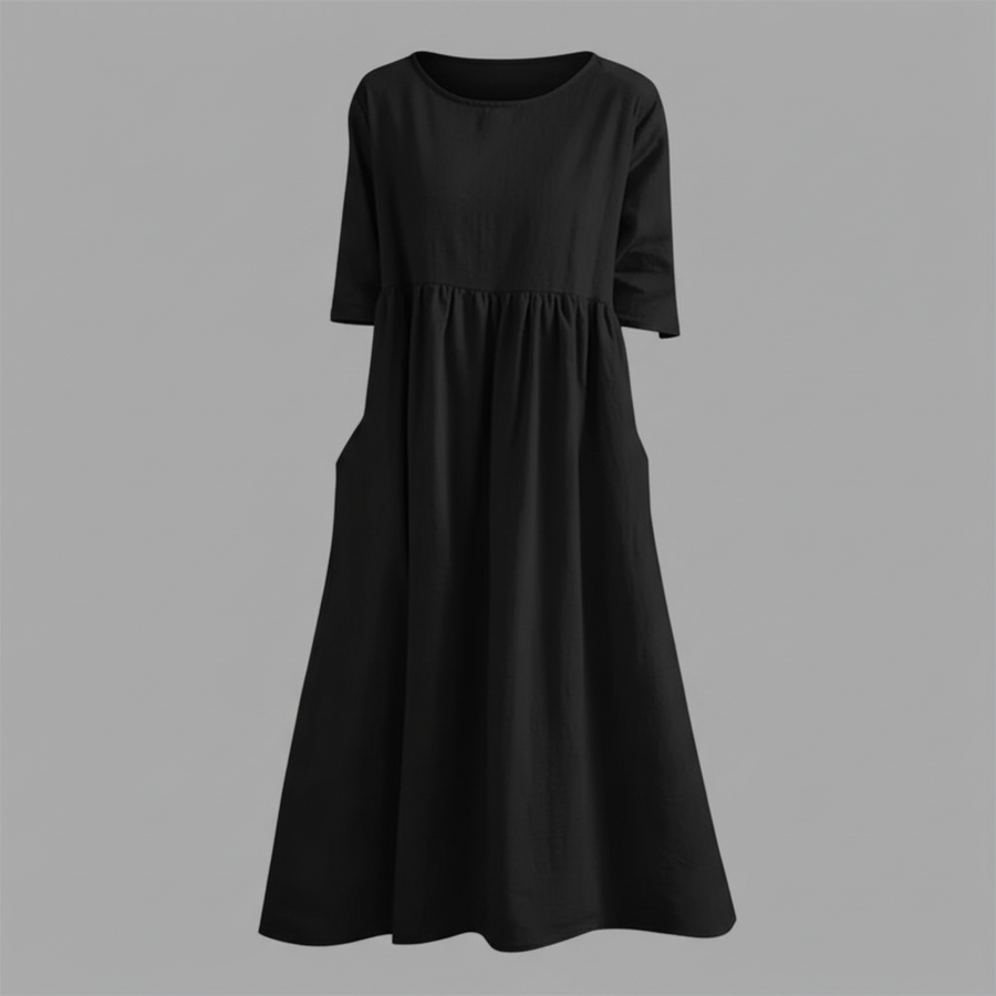 Vestito midi leggero donna | Abito estivo con tasche laterali
