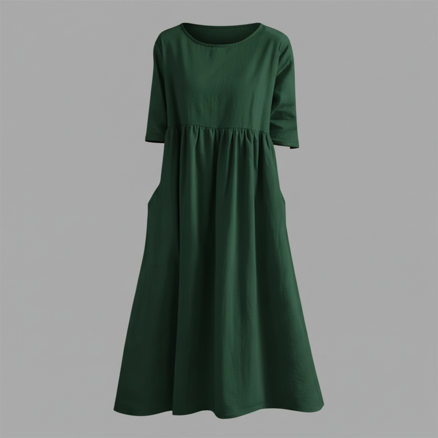 Vestito midi leggero donna | Abito estivo con tasche laterali