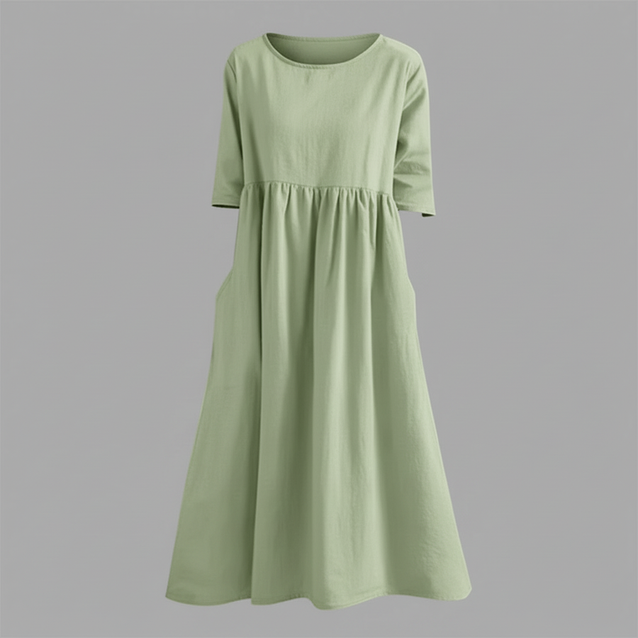 Vestito midi leggero donna | Abito estivo con tasche laterali
