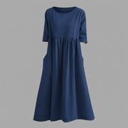 Vestito midi leggero donna | Abito estivo con tasche laterali