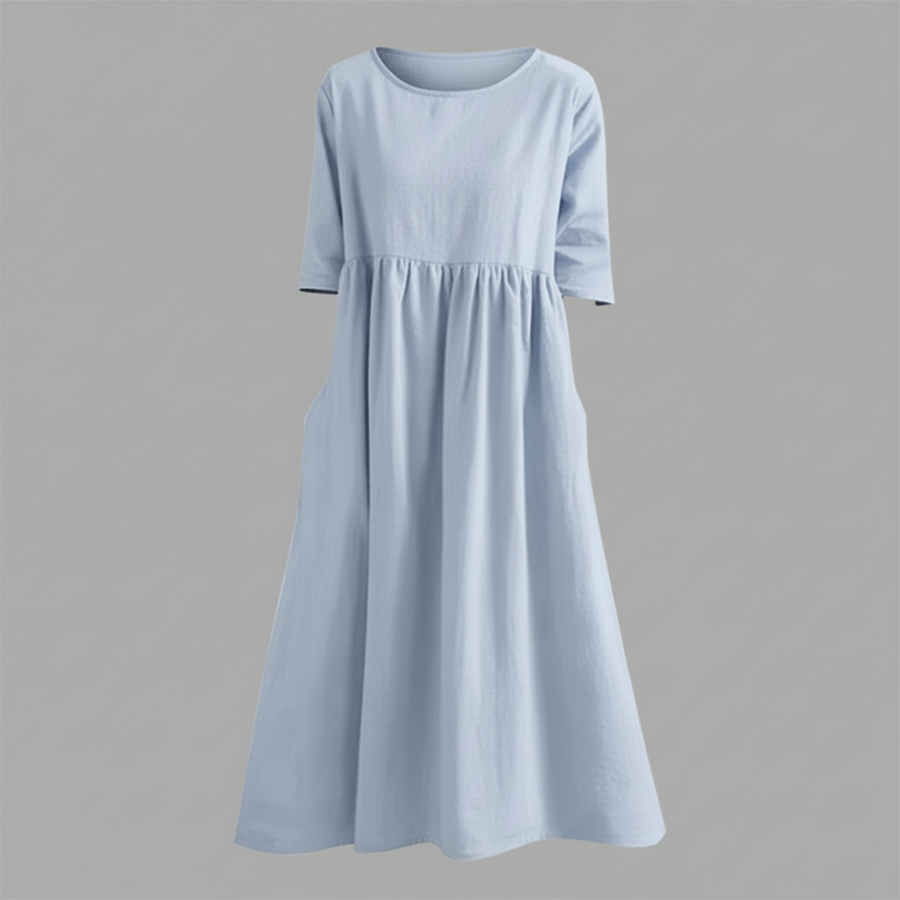 Vestito midi leggero donna | Abito estivo con tasche laterali