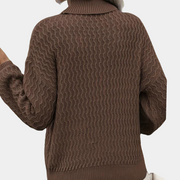 Hanna | Damen Zopfmuster Rollkragenpullover