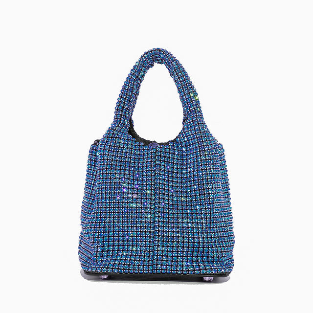 Glitzernde Strass Abendtasche Damen – Mini Clutch mit Schulterkette