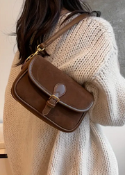 Damen Umhängetasche Wildleder – Kleine Crossbody Tasche Vegan & Vintage
