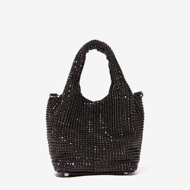 Glitzernde Strass Abendtasche Damen – Mini Clutch mit Schulterkette