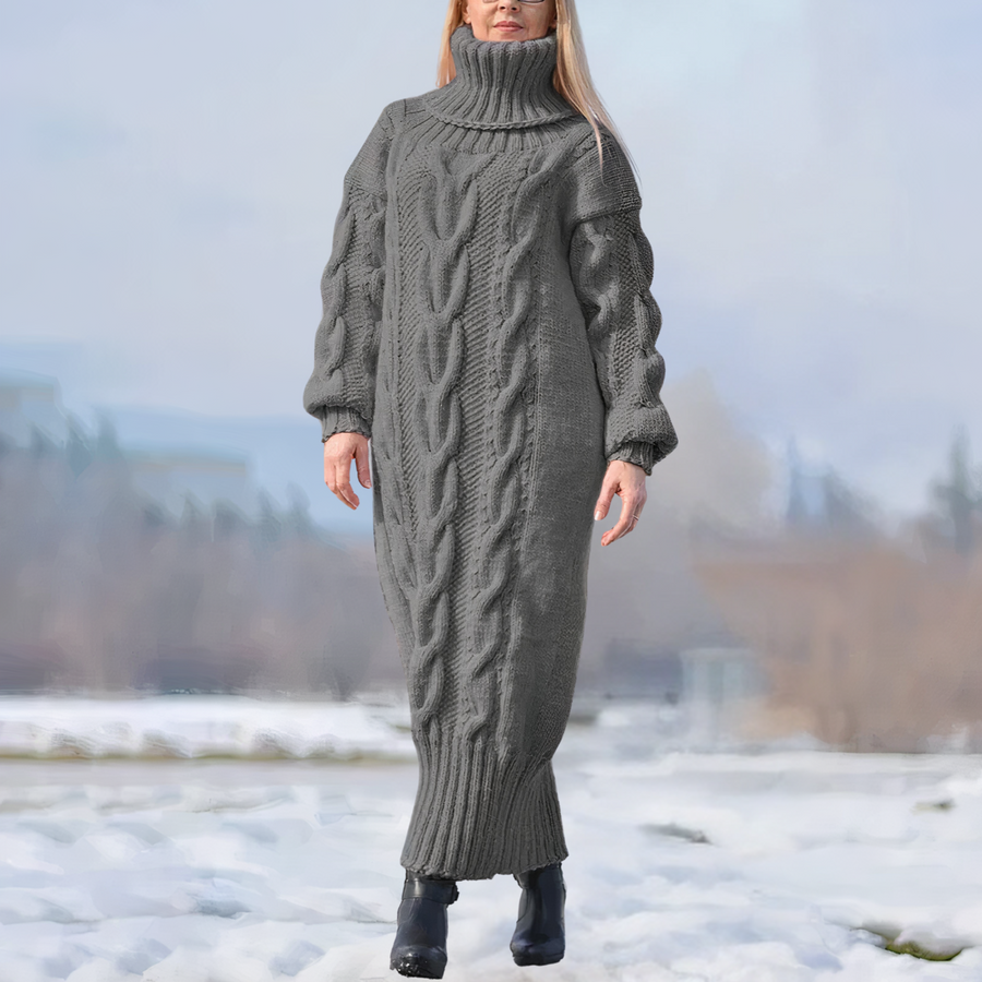 Mara | Damen Maxikleid Strick lang & stilvoll gestaltet