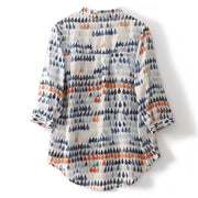 Fawna – Lässige Bluse Mit V-Ausschnitt Und Bedrucktem Chiffon