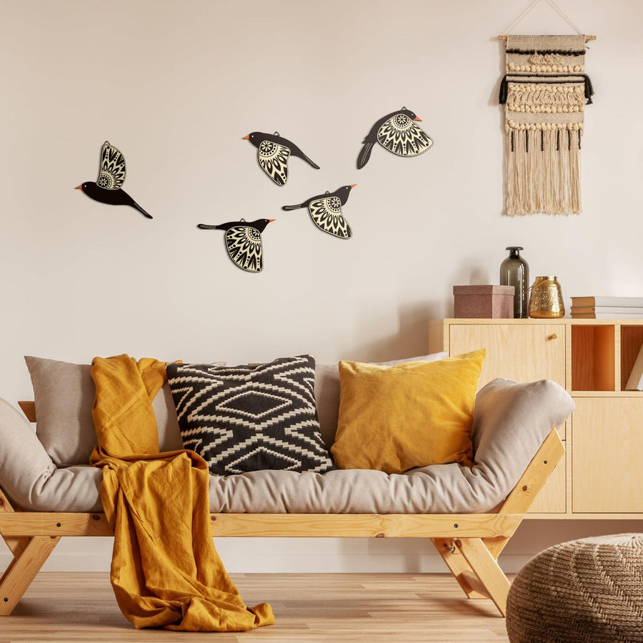 WoodCraft – Wanddekoration aus Holz mit Fliegenden Vögeln