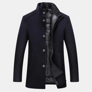 Mantel Herren | Eleganter Stehkragen | Gepolsterte Wärme für kalte Tage